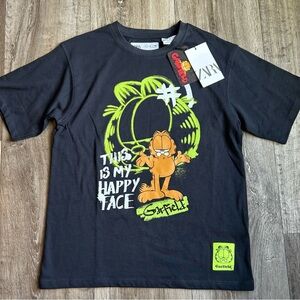 Zara gray and Green Garfield Kids T-Shirt